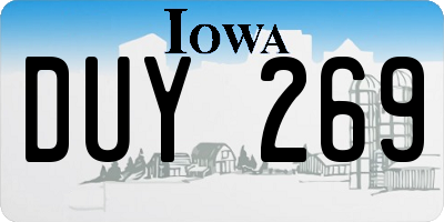 IA license plate DUY269