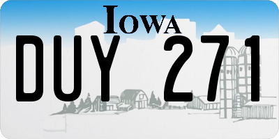 IA license plate DUY271