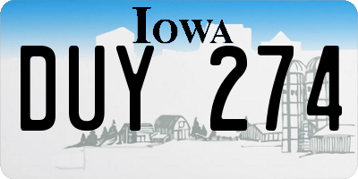 IA license plate DUY274