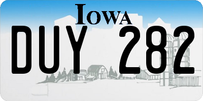 IA license plate DUY282