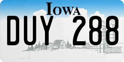 IA license plate DUY288