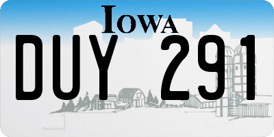 IA license plate DUY291