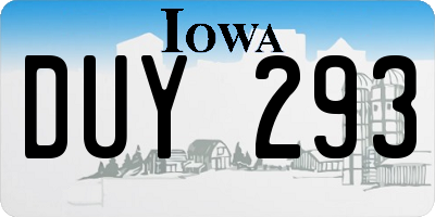 IA license plate DUY293