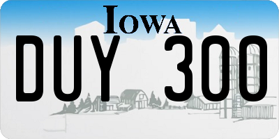 IA license plate DUY300