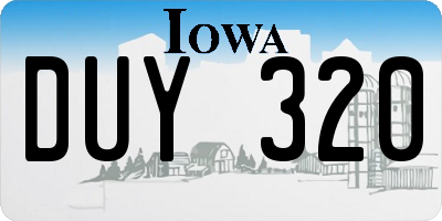 IA license plate DUY320