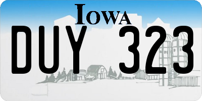 IA license plate DUY323