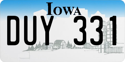 IA license plate DUY331