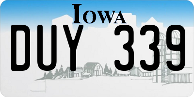 IA license plate DUY339