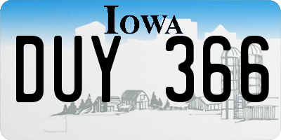IA license plate DUY366