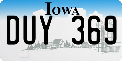 IA license plate DUY369