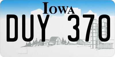 IA license plate DUY370