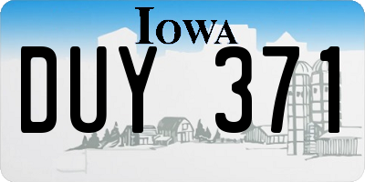 IA license plate DUY371