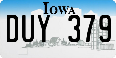 IA license plate DUY379