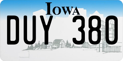 IA license plate DUY380