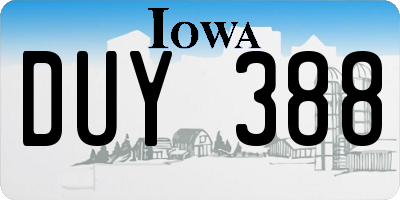 IA license plate DUY388