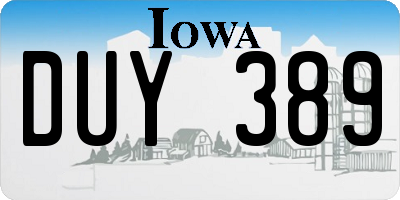 IA license plate DUY389