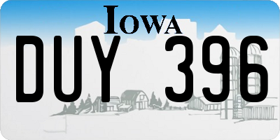 IA license plate DUY396