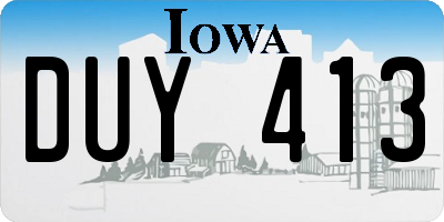 IA license plate DUY413