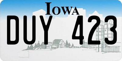 IA license plate DUY423