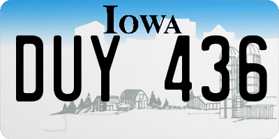 IA license plate DUY436