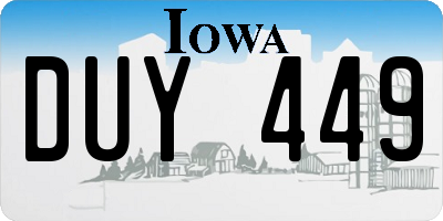 IA license plate DUY449