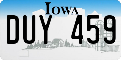 IA license plate DUY459