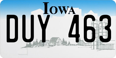 IA license plate DUY463