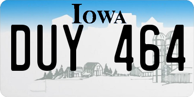 IA license plate DUY464