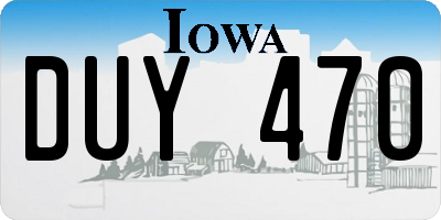 IA license plate DUY470