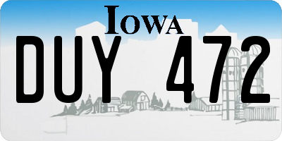 IA license plate DUY472