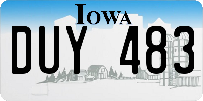 IA license plate DUY483