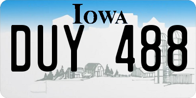 IA license plate DUY488