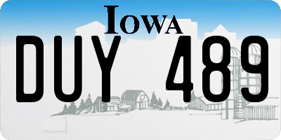 IA license plate DUY489