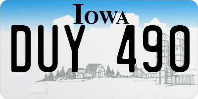 IA license plate DUY490