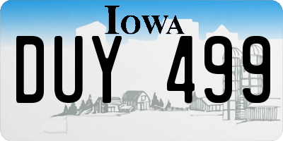 IA license plate DUY499