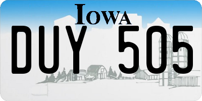 IA license plate DUY505