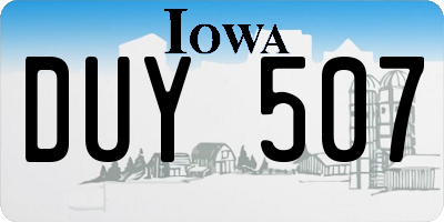 IA license plate DUY507