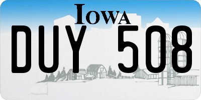 IA license plate DUY508