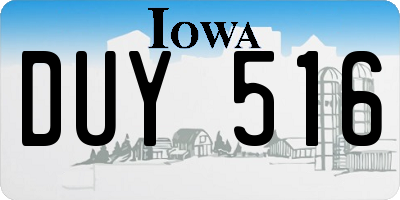 IA license plate DUY516