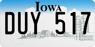 IA license plate DUY517