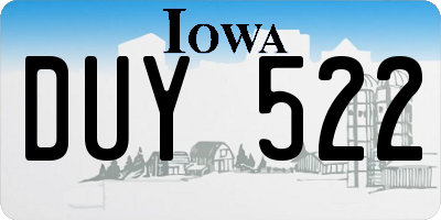 IA license plate DUY522
