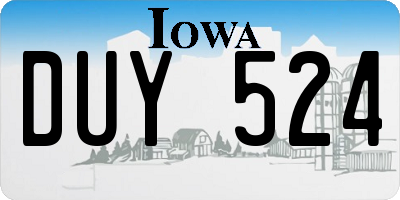 IA license plate DUY524