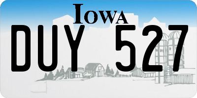IA license plate DUY527