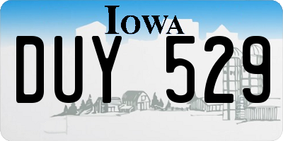 IA license plate DUY529