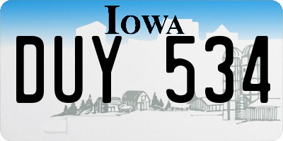 IA license plate DUY534