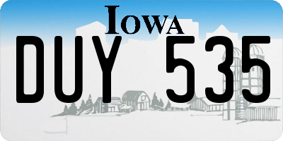 IA license plate DUY535