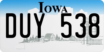 IA license plate DUY538