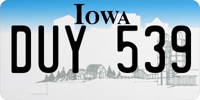 IA license plate DUY539