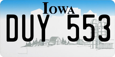 IA license plate DUY553