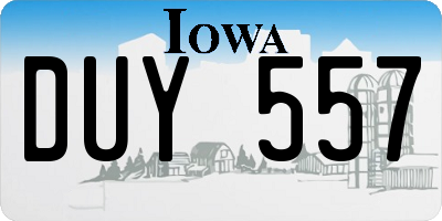 IA license plate DUY557